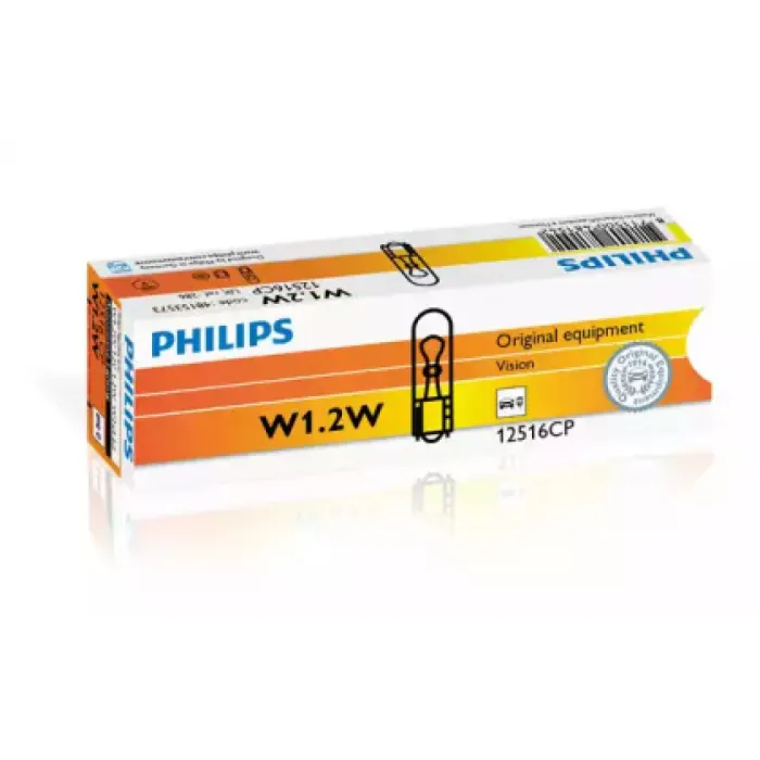 Лампа автомобільна W1,2W 12V W2X4,6D T5 Philips (12516 CP)