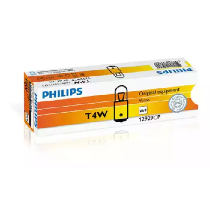 Лампа автомобільна T4W 12V BA9S T8,5X24,5 Philips (12929 CP)