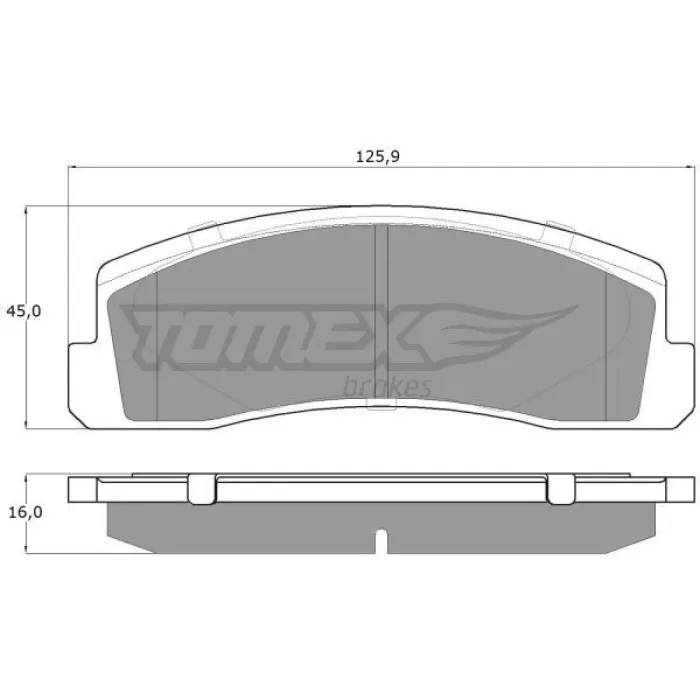Гальмівна колодка дискова передня ВАЗ 2121 Tomex (TX 12-16)