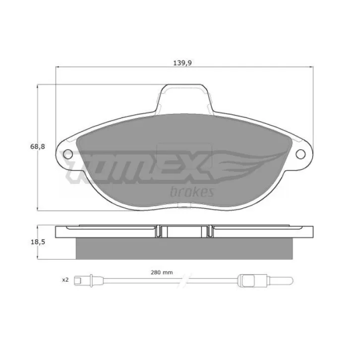 Гальмівна колодка дискова Tomex (TX 13-35)