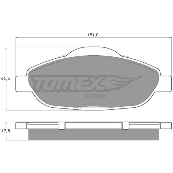 Гальмівна колодка дискова Tomex (TX 14-66)