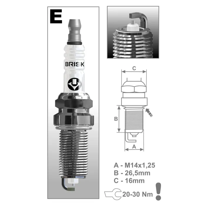 Свічка запалювання BRISK Silver ER15YS (1 шт.)