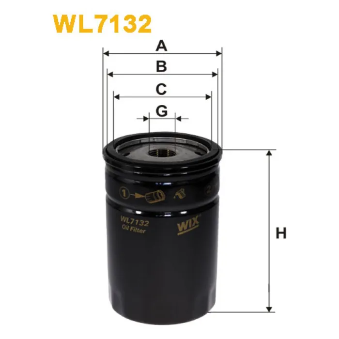 Фільтр оливи Mercedes 190, 200, 230, 260, 300, E (W/R/C/S124) Wix Filters (WL7132)