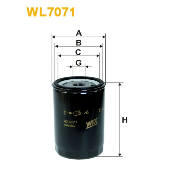 Фільтр оливи Audi; Desta; Jaguar; Linde; Seat; Volkswagen Wix Filters (WL7071)