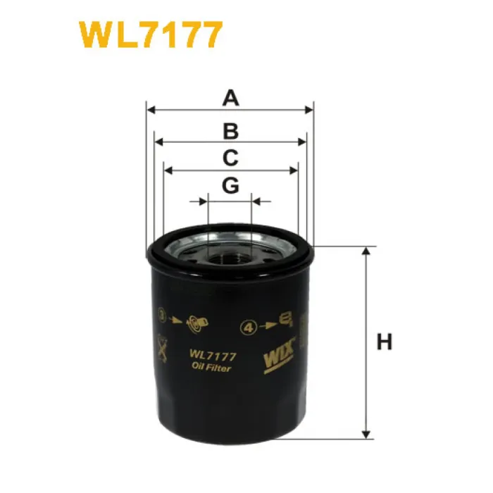 Фільтр оливи Komatsu; New Holland; Daihatsu; Fiat; Subaru; Suzuki; Toyota Avensis I, A Wix Filters (WL7177)