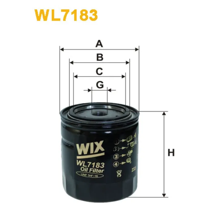 Фільтр оливи Opel Frontera A, Omega A; Vauxhall Frontera A Wix Filters (WL7183)