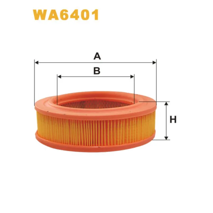 Фільтр повітря Bedford CF; Ford Escort I (68-76), Fiesta I (76-86); Lotus Elan; Vaux Wix Filters (WA6401)