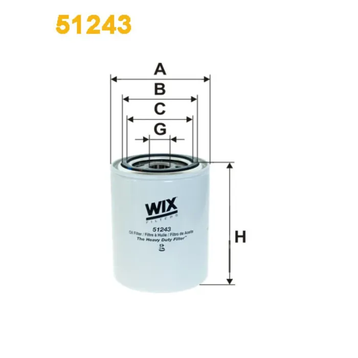 Фільтр оливи Bobcat; Desta; Goldoni Tractors; John Deere; John Deere Power Systems; Re Wix Filters (51243)