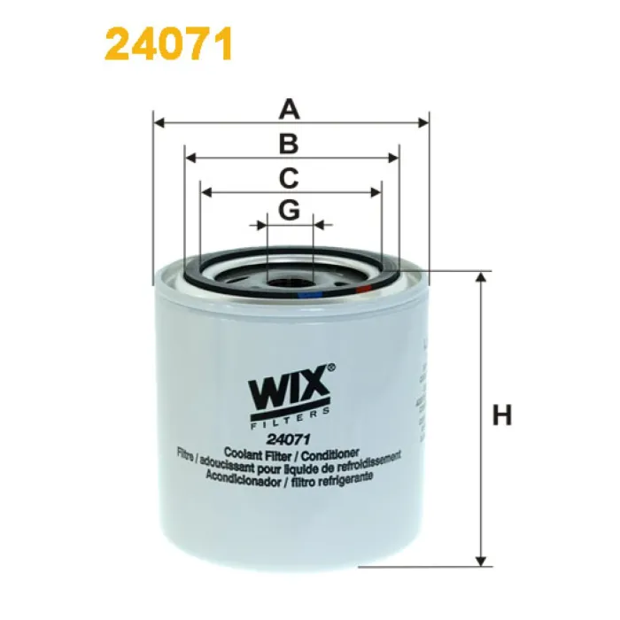 Фільтр системи охолодження Daf 95, 95 XF Wix Filters (24071)