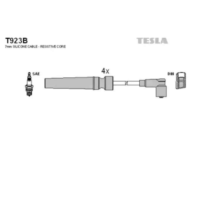 Дроти запалювання високовольтні Lacetti 1.6 16V Tesla (T923B)