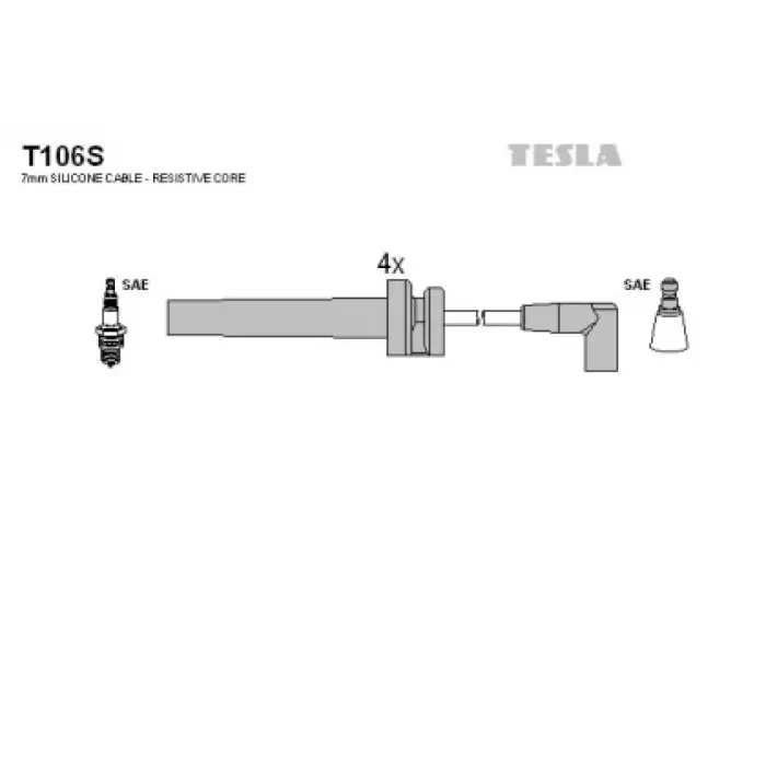 Дроти запалювання високовольтні ГАЗ 31105 2.4 16V Tesla (T106S)
