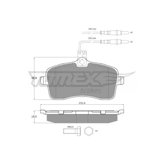 Гальмівна колодка дискова Tomex (TX 14-67)