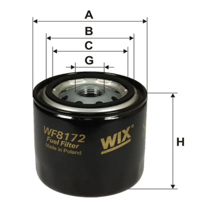 Фільтр паливний WIX FILTERS Bogdan, Hyster, Nissan (WF8172)