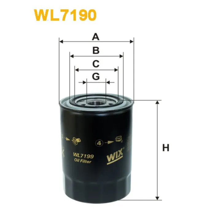 Фільтр оливи Mitsubishi Pajero II, Pajero III Wix Filters (WL7199)