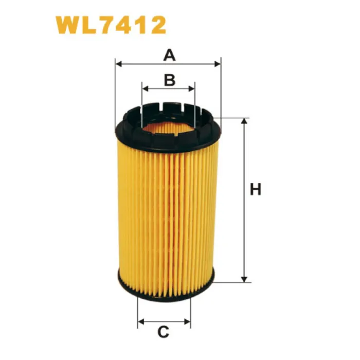 Фільтр оливи Chrysler Grand Voyager III, Voyager III (RG); Hyundai Elantra, Santa FE, Wix Filters (WL7412)