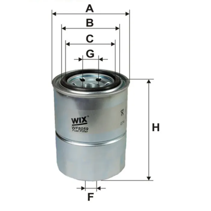 Фільтр паливний WIX FILTERS Bedford, Komatsu, Isuzu, Kia, Ceres (WF8059)