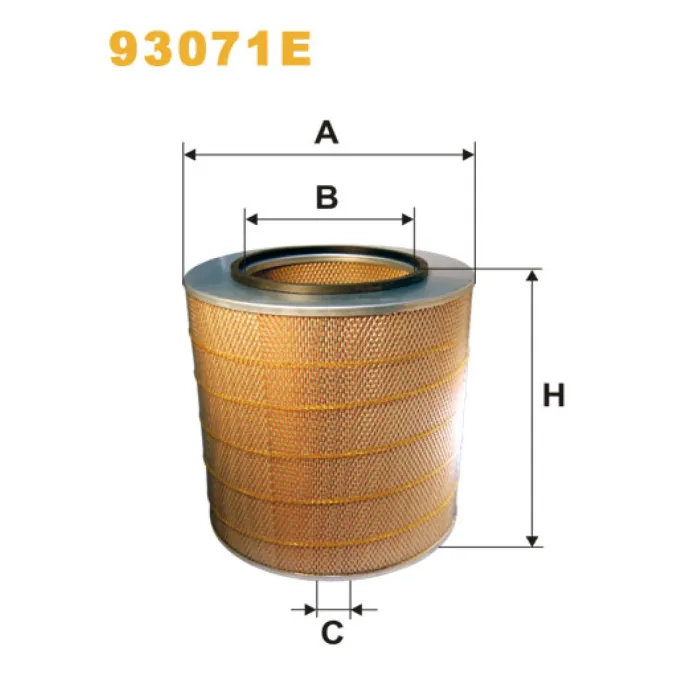 Фільтр повітря Volvo N 12, NL; Volvo Bus 8000, 9000, B 10, B 12, B 7 Wix Filters (93071E)