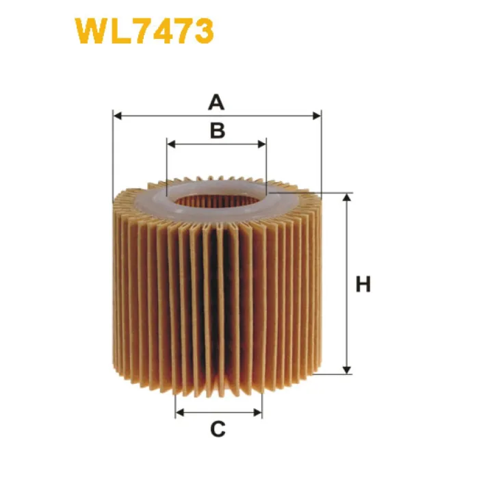 Фільтр оливи Daihatsu Materia, Sirion II; Subaru Justy IV; Toyota Auris, Avensis III, Wix Filters (WL7473)