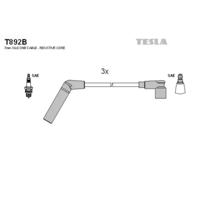 Дроти запалювання високовольтні Matiz 0.8 Tesla (T892B)