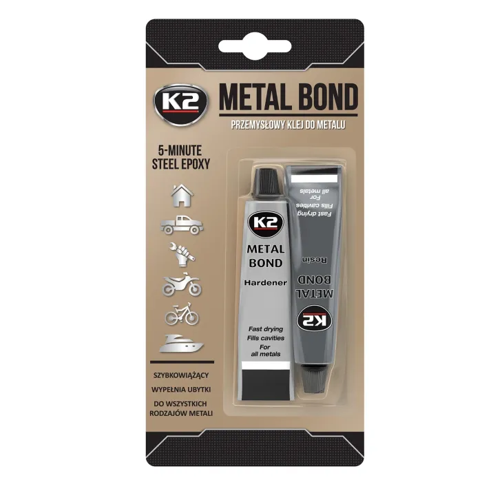 Клей для ремонту металевих виробів K2 Metal Bond прозорий туба 56,7 г (B116)