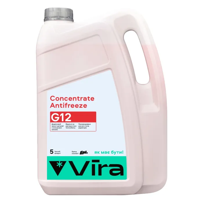 Рідина охолоджуюча VIRA Concentrate Antifreeze G12 червона концентрат 5 л (VI3001)