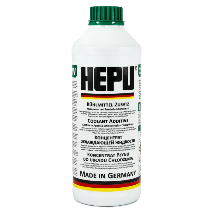 Рідина охолоджуюча HEPU Антифриз G11 зелена концентрат 1,5 л (P999-GRN)