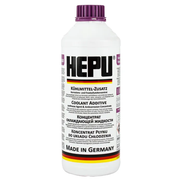 Рідина охолоджуюча HEPU Антифриз G12+ фіолетова концентрат 1,5 л (P999-G12plus)