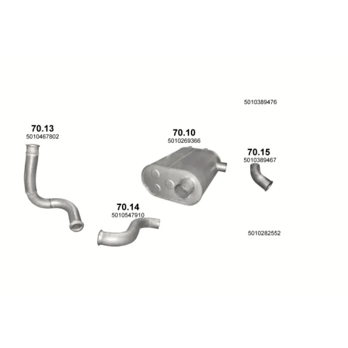 Труба вихлопна Renault Premium Polmostrow (70.15) - (Renault Premium 01/01- (left side))