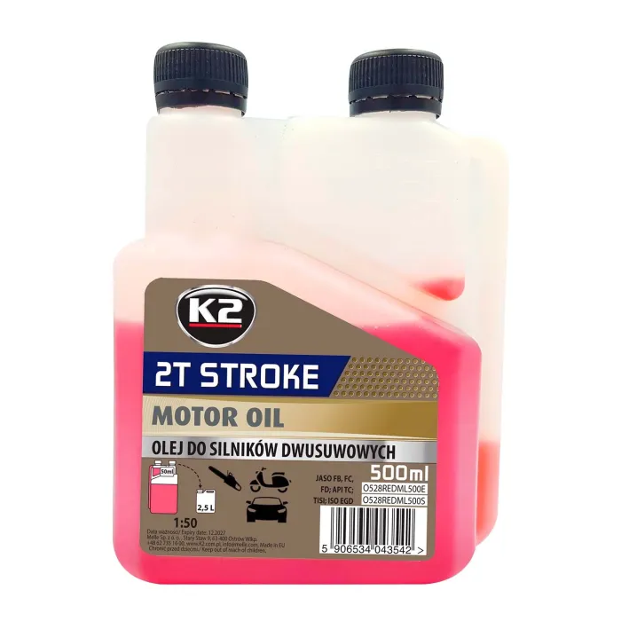 Олива моторна K2 2T Stroke Oil Red 500 мл (O528REDML100E )