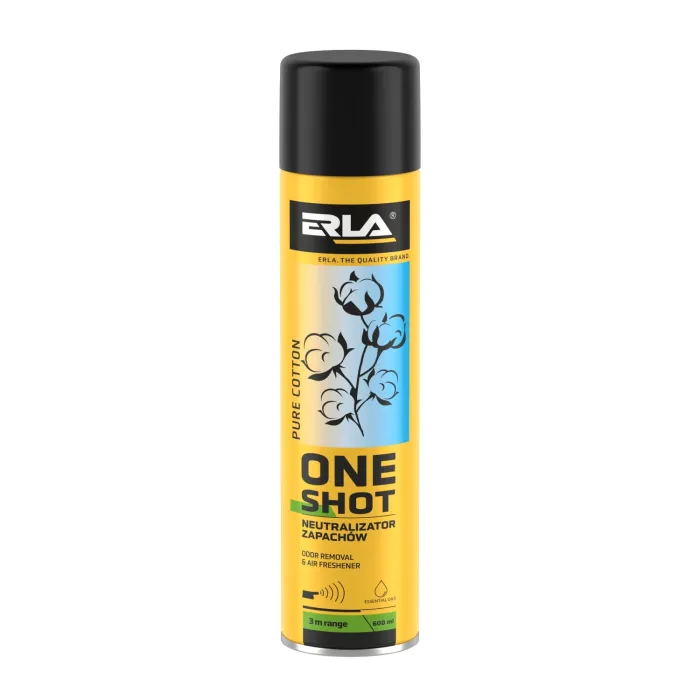 Нейтралізатор запаху та освіжувач повітря ERLA One Shot "Чиста бавовна" 600 мл (R421)