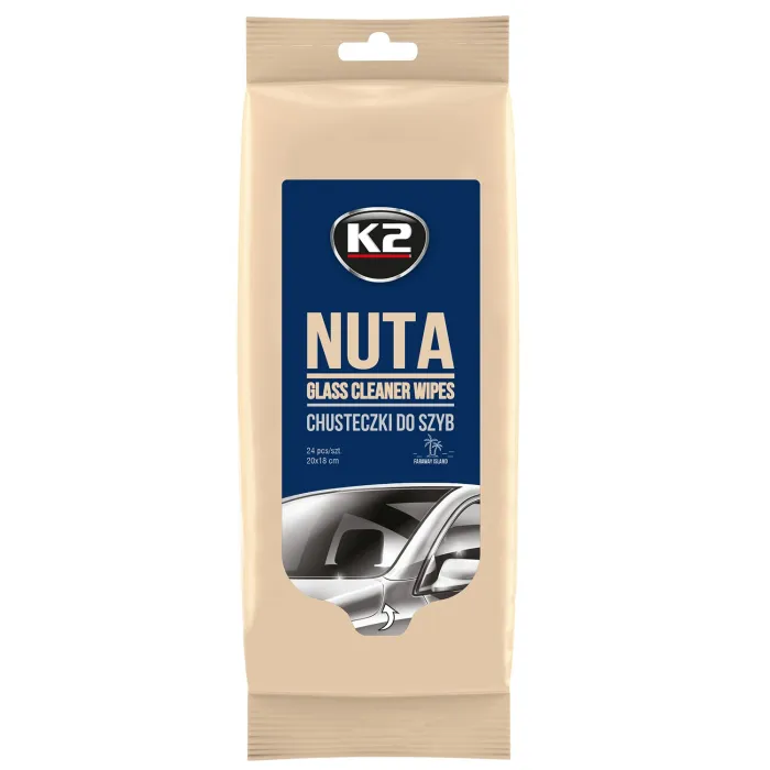 Серветки вологі для очищення скла та скляних поверхонь K2 Nuta Wipes 24 шт (K500)