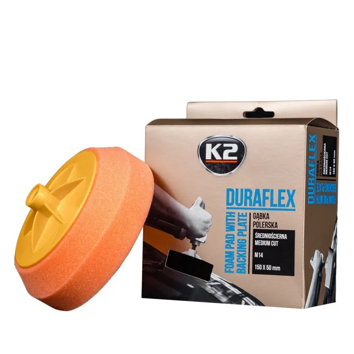 Губка для полірування K2 Duraflex на липучці помаранчева 150 мм х 50 мм (L642)