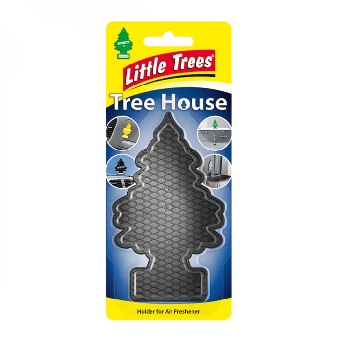Тримач ароматизатора для салону авто Little Trees Tree House ялинка чорний (9961)