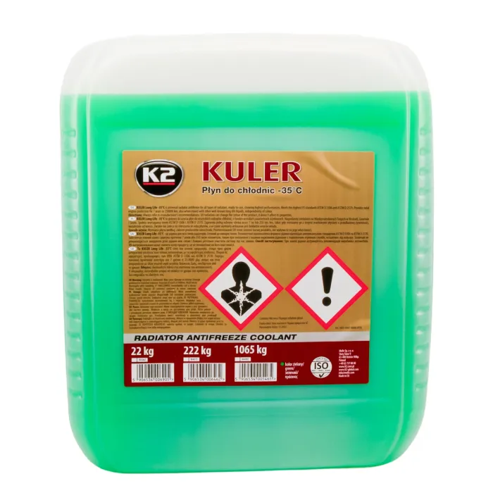 Рідина охолоджуюча K2 Kuler Long Life -35 °C G11 зелена 22 кг (W406Z)