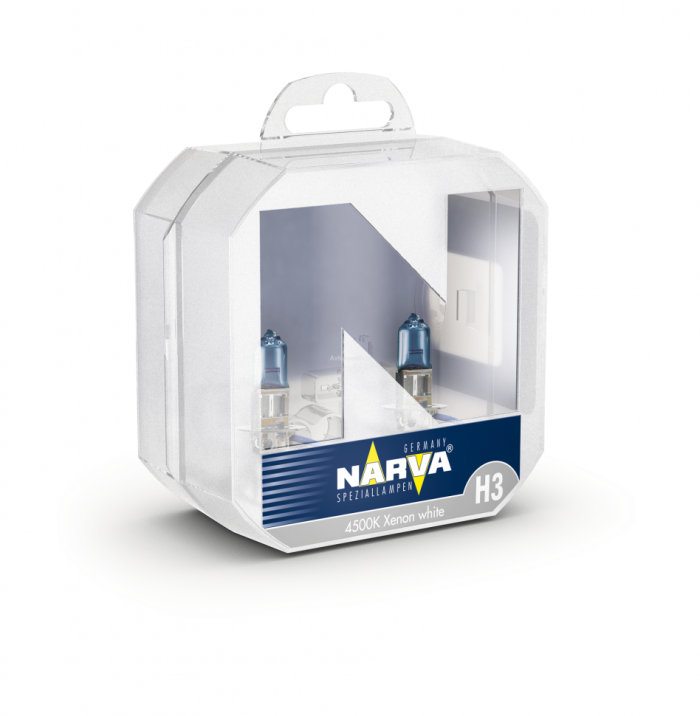 Комплект галогеновых ламп NARVA 48602 TWIN SET H3 12V 55W RANGE POWER WHITE