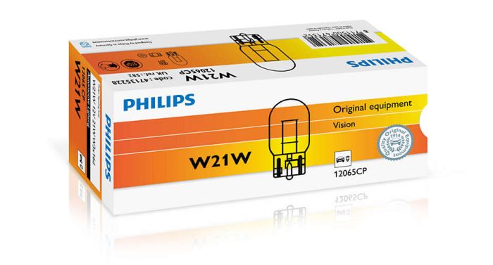Указательная лампа накаливания PHILIPS 12065CP W21W 12V 21W W3X16d