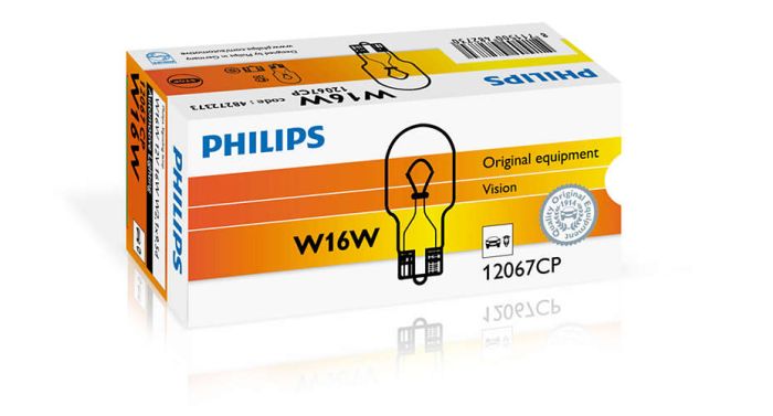 Указательная лампа накаливания PHILIPS 12067CP W16W 12V 16W W2,1X9,5d