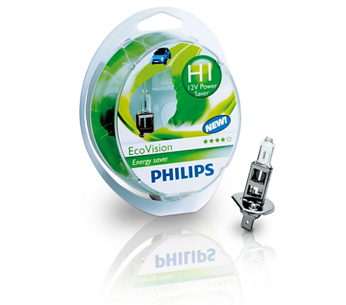 Комплект галогеновых ламп PHILIPS 12258ECOS2 55W 12V P14,5s H1 EcoVision