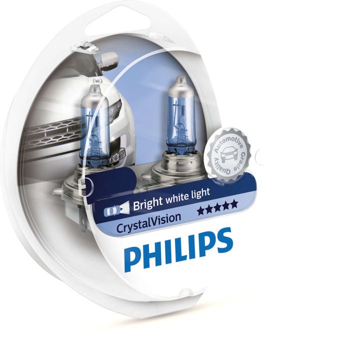 Комплект галогеновых ламп PHILIPS 12362CV H11 55W 12V PGJ19-2 CristalVision+W5Wx2