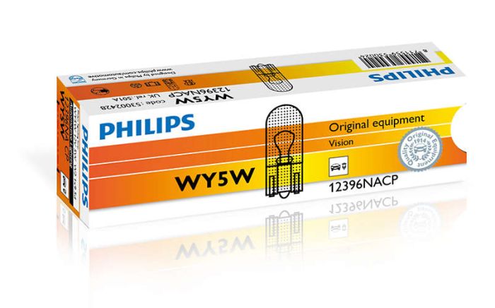 Указательная лампа накаливания PHILIPS 12396NACP WY5W 12V 5W W2,1X9,5d