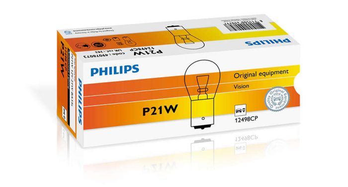 Указательная лампа накаливания PHILIPS 12498CP P21W 12V 21W BA15s