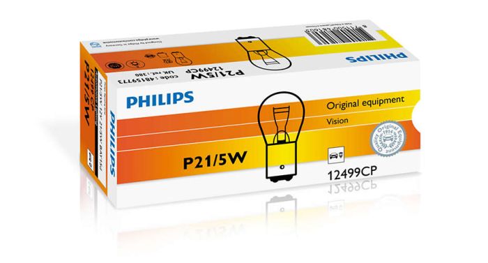 Указательная лампа накаливания PHILIPS 12499CP P21/5W 12V 21/5W BAY15d
