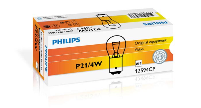 Указательная лампа накаливания PHILIPS 12594CP P21/4W 12V 21/4W BAZ15d