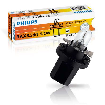 Указательная лампа накаливания PHILIPS 12598CP 1,2W 12V BAX 8,5d/2 Black