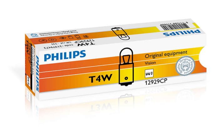 Указательная лампа накаливания PHILIPS 12929CP T4W 12V 4W BA9s