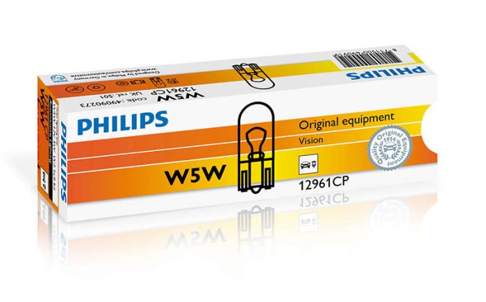 Указательная лампа накаливания PHILIPS 12961CP W5W 12V 5W W2,1X9,5d