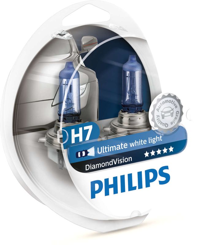 Комплект галогеновых ламп PHILIPS 12972DVSP H7 55W 12V PX26d Diamond Vision