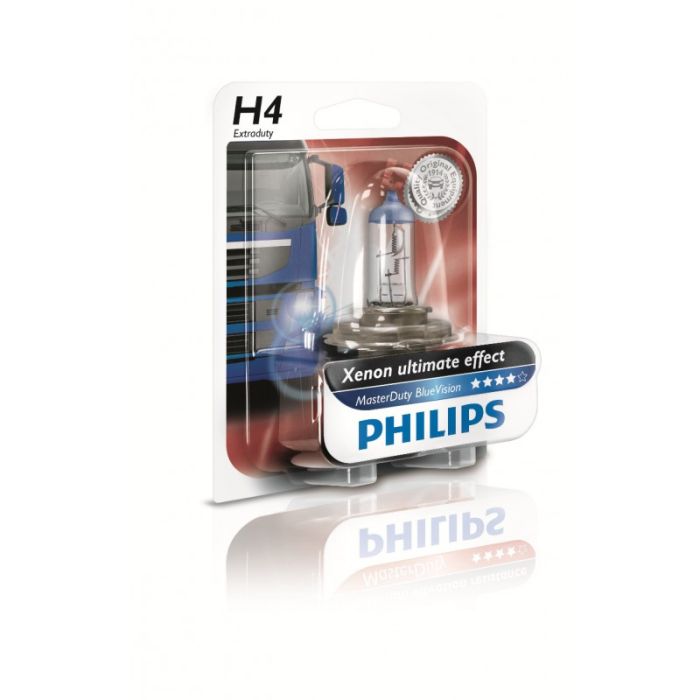 Галогеновая лампа PHILIPS 13342MDBVB1 H4 75/70W 24V P43t MasterDuty BlueVision