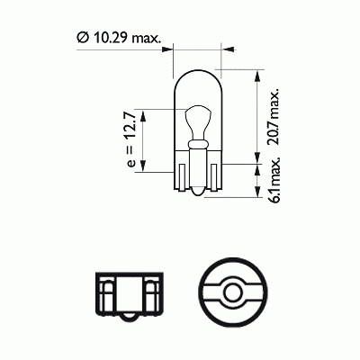 Указательная лампа накаливания PHILIPS 13961CP W5W 24V 5W W2,1X9,5d