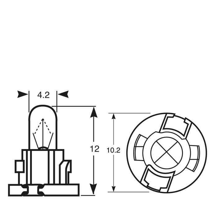 Указательная лампа накаливания RING 509TDBK 12v 1.2w T-1/4NW (Black Base) Panel Bulb